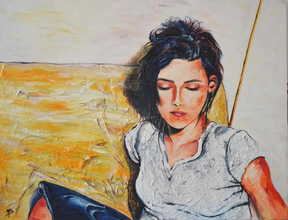 Retrato en &Oacute;leo o cuadro de la actriz Kristen Stewart pintado por la artista Laura Blasco