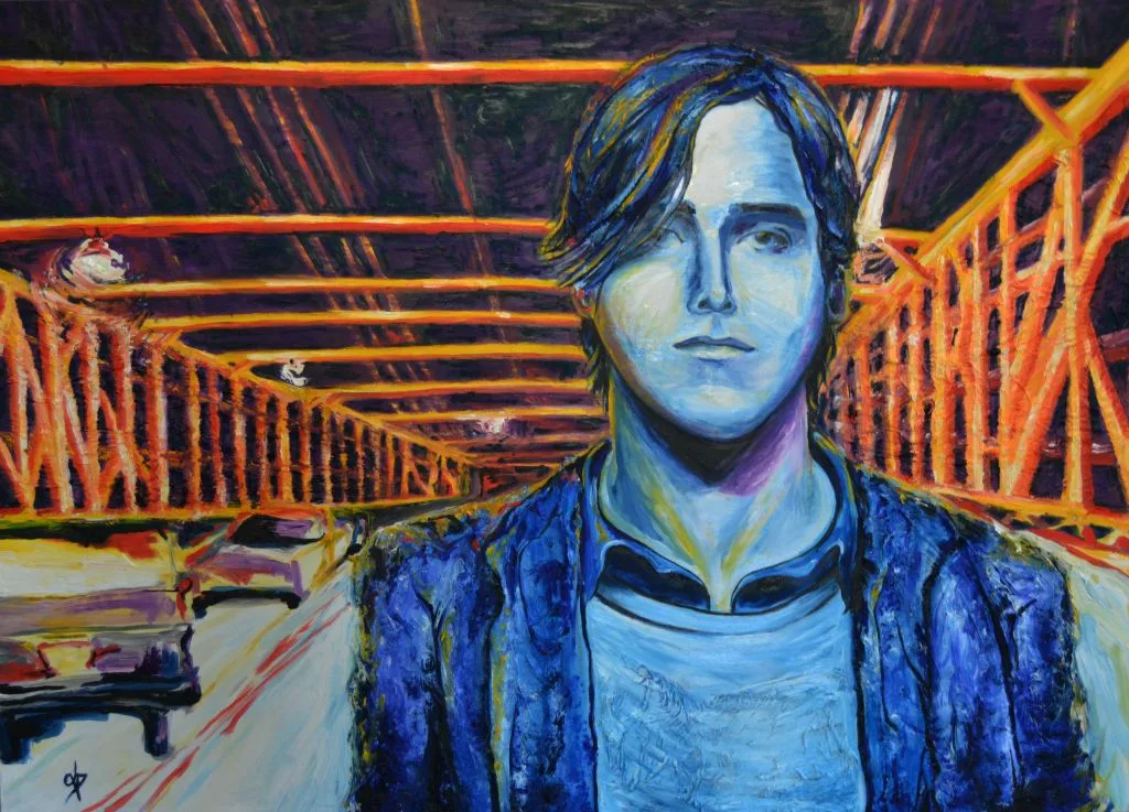 Cuadro del actor Ryan Gosling de una de sus escenas pintado por la artista Laura Blasco